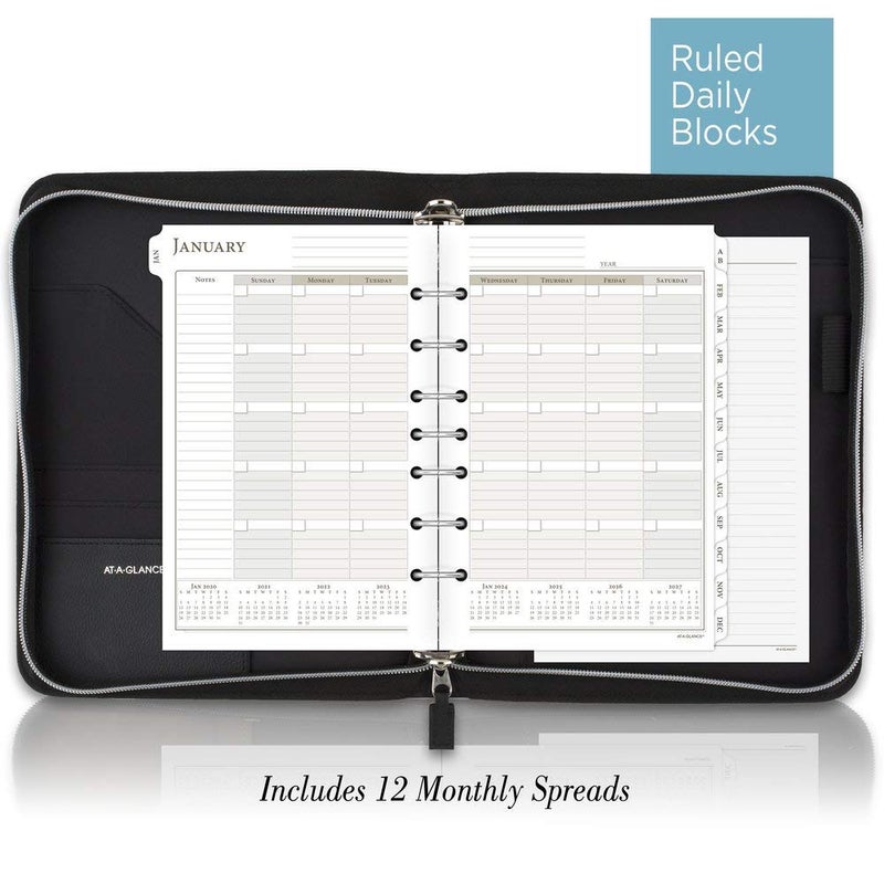AT-A-GLANCE Textured Faux Leather Undated Starter Set, Desk Size, Black (031-0340-05) - Image 5